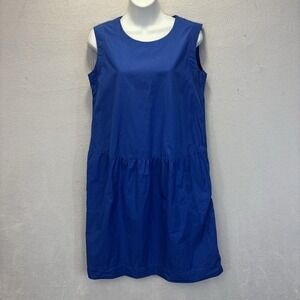 Lareida Shift Dress 48 (US 16) Blue Sleeveless Pockets Knee Length Lightweight